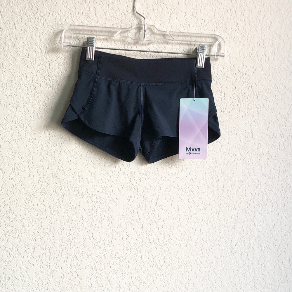 NWT Lululemon Ivivva Kids Speedy Shorts 6 True Navy Blue IG7540S